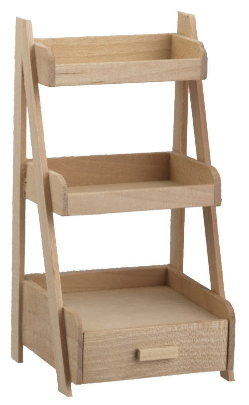 Dolls House Storage Stand Bare Wood Lounge Furniture Miniature 112th