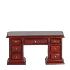 Dolls House Writing Desk Mahogany Colour Study Furniture Miniature 1:12th Scale