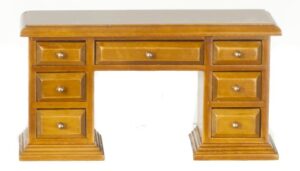 Dolls House Writing Desk Walnut Colour  Study Furniture Miniature 1:12th Scale