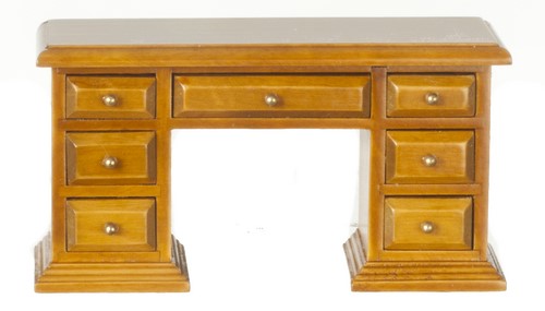 Dolls House Writing Desk Walnut Colour Study Furniture Miniature 1:12th Scale