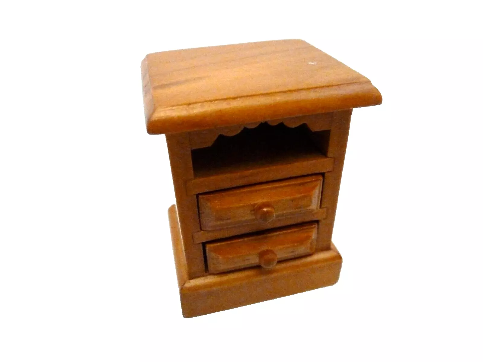 Dolls House Bedside Drawers Pine Colour Furniture Miniature 1:12th Scale