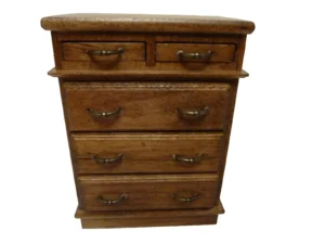 Dolls House Chest of Drawers Dark Wood Furniture Miniature 1:12th Scale