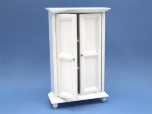Dolls House White Wardrobe or Cupboard Bedroom Furniture Miniature 1:12th Scale
