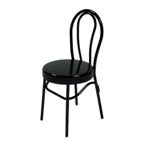 Dolls House Chair Black Metal Kitchen Furniture Miniature 1:12th Scale