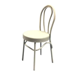 Dolls House Chair White Metal Kitchen Furniture Miniature 1:12th Scale