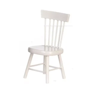 Dolls House White Spindle Chair Dining or Kitchen Furniture Miniature 1:12th Scale (T)