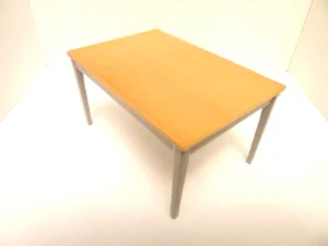 Dolls House Grey and Pine Kitchen Table Modern Dining Miniature 1:12th Scale