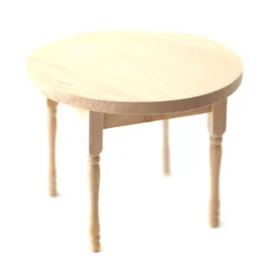 Dolls House Round Kitchen Table Unfinished Kitchen Furniture Miniature 1:12th Scale (SA)