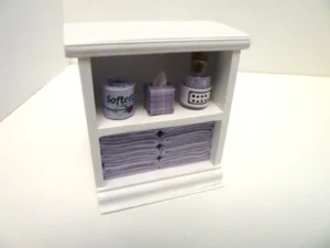 Dolls House Bathroom Shelf White and Lavender Accessories Miniature 1:12th Scale