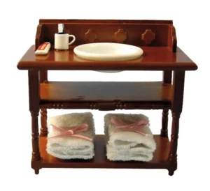 Dolls House Bathroom Wash Stand & Accessories Miniature 1:12th Scale