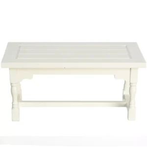 Dolls House Kitchen Table White Furniture Miniature 1:12th Scale (TSM)