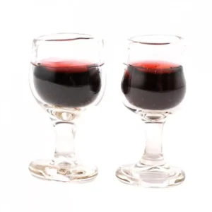 Dolls House Drink Large 2 Glass of Red Wine Dining Miniature 1:12th Scale