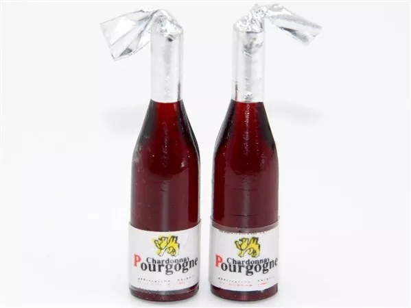 Dolls House Drink 2 x Plastic Bottles of Sparkling Wine Shop Dining Miniature 1:12th Scale