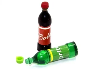 Dolls House Drink Bottles of Pop with Lids x 2 Miniature 1:12th Scale