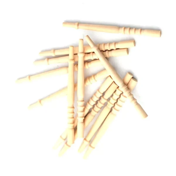 Dolls House Newel Posts x 6 Narrow Unfinished Wood Miniature 1:12th ...