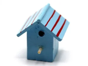 Dolls House Bird Box Blue Wooden Garden Miniature 1:12th Scale