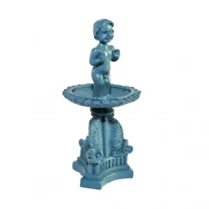 Dolls House Water Fountain Bird Bath Cherub Style Resin Garden Miniature 1:12th Scale