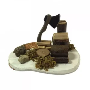 Dolls House Axe Chopping Wood Logs Garden Miniature 1:12th Scale