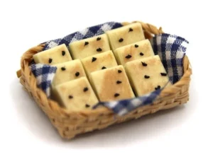 Dolls House Food Biscuits fixed in Basket Kitchen Miniature 1:12th Scale