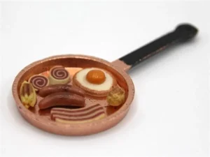 Dolls House Food Breakfast in Copper Pan Kitchen Miniature 1:12th Scale