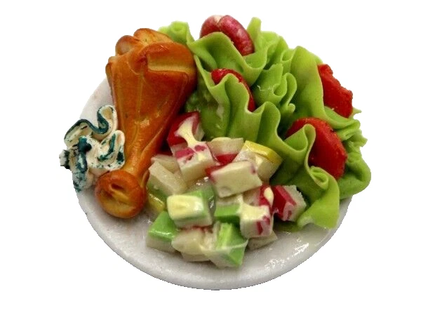 Dolls House Food Chicken Drumstick Salad Kitchen Shop Miniature 1:12th Scale
