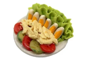 Dolls House Food Egg Salad on a Plate Kitchen Shop Miniature 1:12th Scale