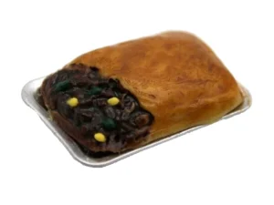 Dolls House Food Meat Pie fixed in Tray Kitchen Shop Miniature 1:12th Scale